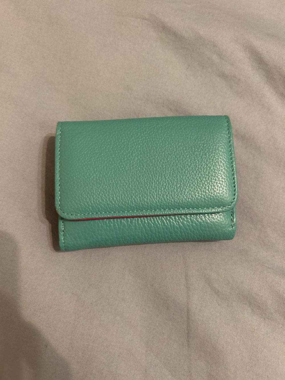 Vera Pelle Turquoise Pebbled Leather Women's Wallet